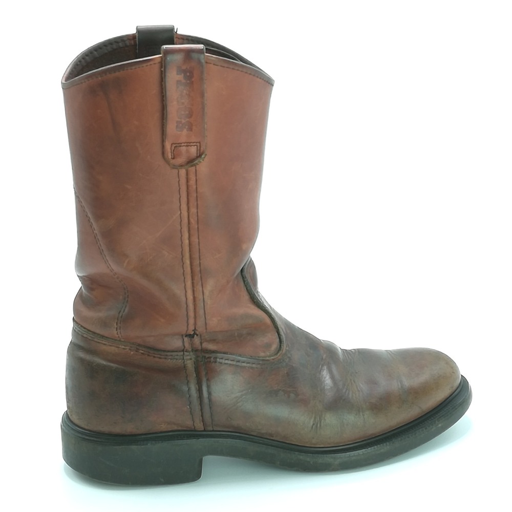 VTG Red Wing Pecos Boots Mens Shoes Brown Chestnut Leather Full Grain Pull On 8D